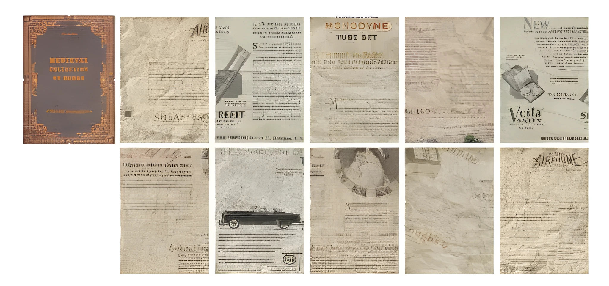 Middle Ancient Book Collection Series journal with distressed paper pages measuring 130x184mm