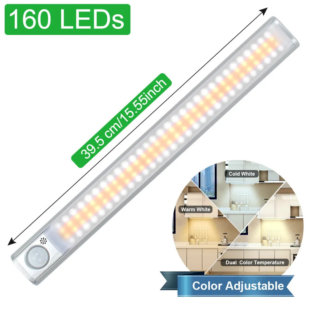 Smart USB rechargeable motion sensor cabinet light with aluminium alloy shade