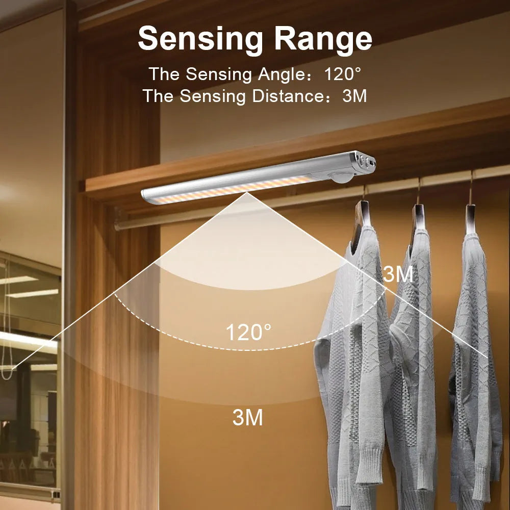 Smart USB rechargeable motion sensor cabinet light with aluminium alloy shade
