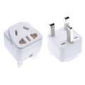 Square UK three-pin plug adapter for universal international socket conversion in white or black