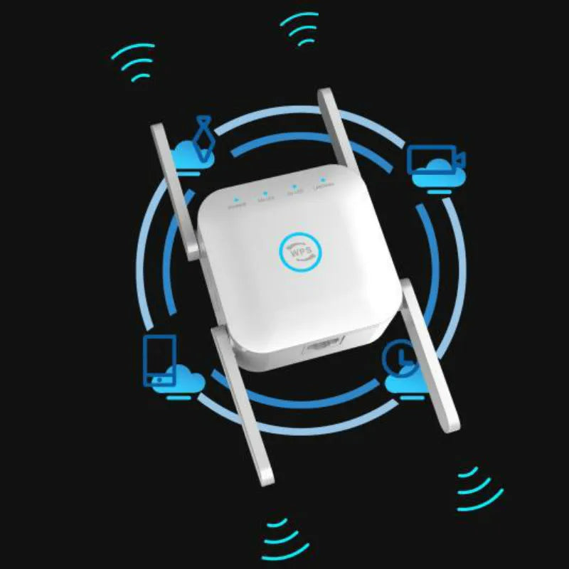 PIXLINK AC24 white dual band wireless WiFi extender router with UK power plug