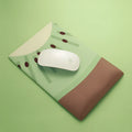 Kiwi shaped mouse pad with wrist support, measuring 270mm by 180mm with 20mm thickness