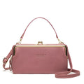 Horizontal Korean style PU leather messenger bag mini clutch with card slot in lilac colour
