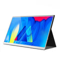 Zeuslap 15-inch portable display showing split-screen function with gaming content