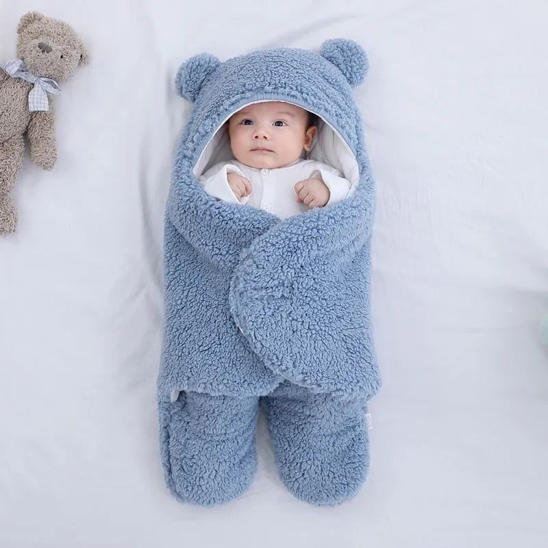 Quilted baby sleeping bag wrapper in cotton blend fabric available in multiple colours and sizes