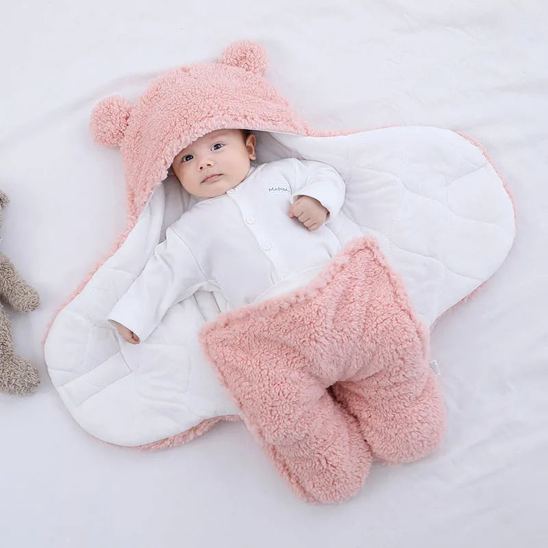 Quilted baby sleeping bag wrapper in cotton blend fabric available in multiple colours and sizes