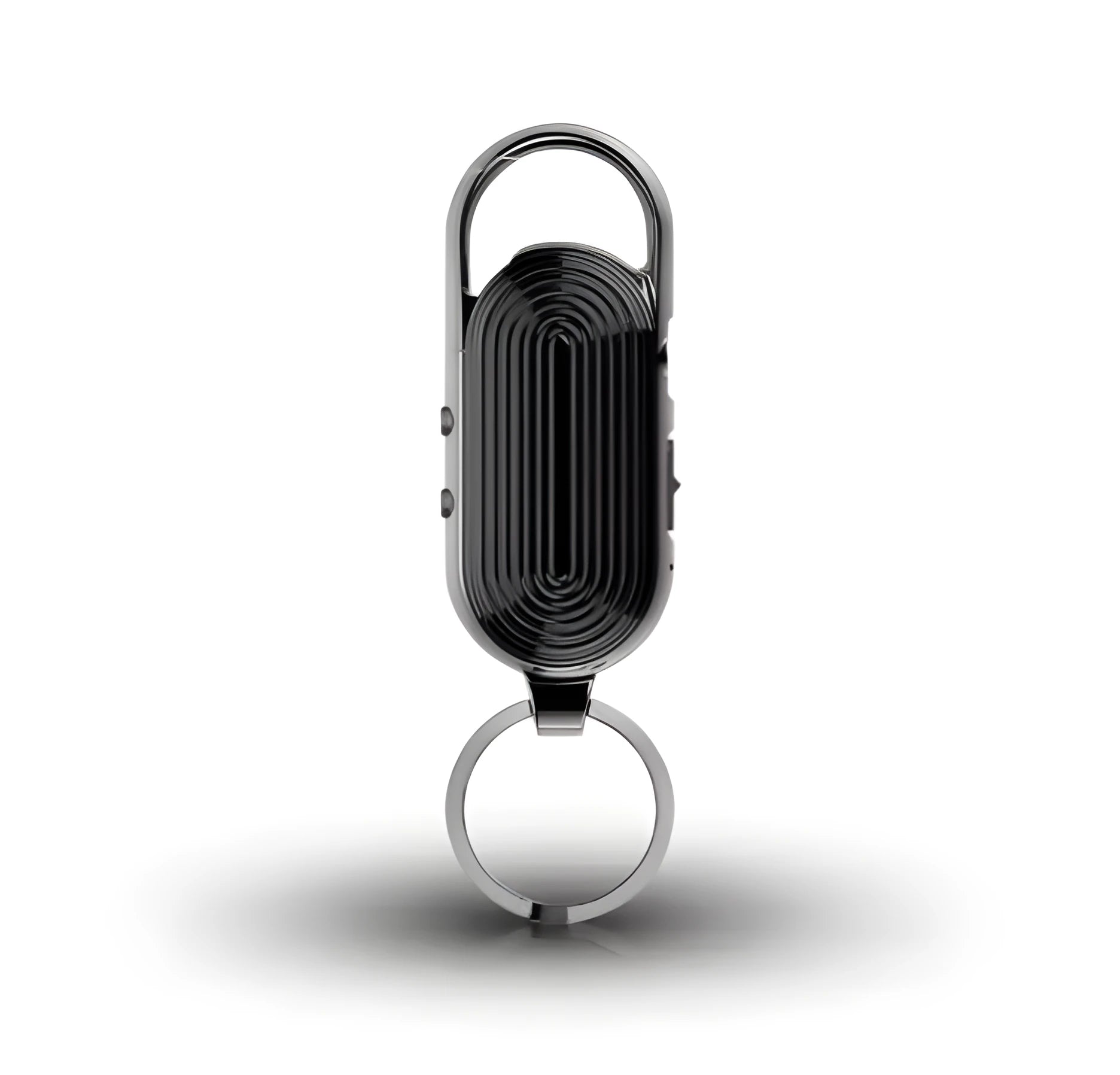 Black zinc alloy portable voice recorder with voice control and encryption features