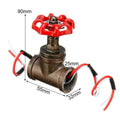 Steampunk industrial light switch valve with red lever and gray copper tee connector showing thread connection