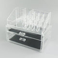 Transparent acrylic foldable storage organiser box with 18 litre capacity for makeup and cosmetics