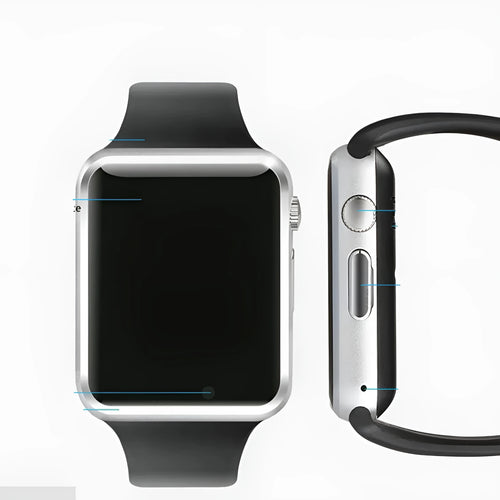 A1 Smart Watch with 1.54-inch screen in various colours including black, silver, white, gold, pink, red, green, and blue