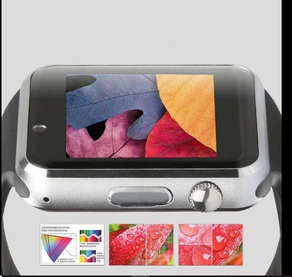 A1 Smart Watch with 1.54-inch screen in various colours including black, silver, white, gold, pink, red, green, and blue
