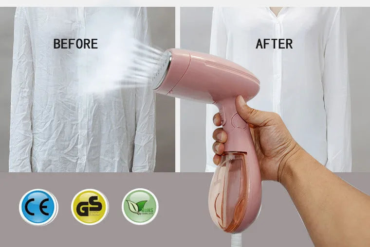 Pink Sokany handheld steam ironing brush with 1500W power and EU plug
