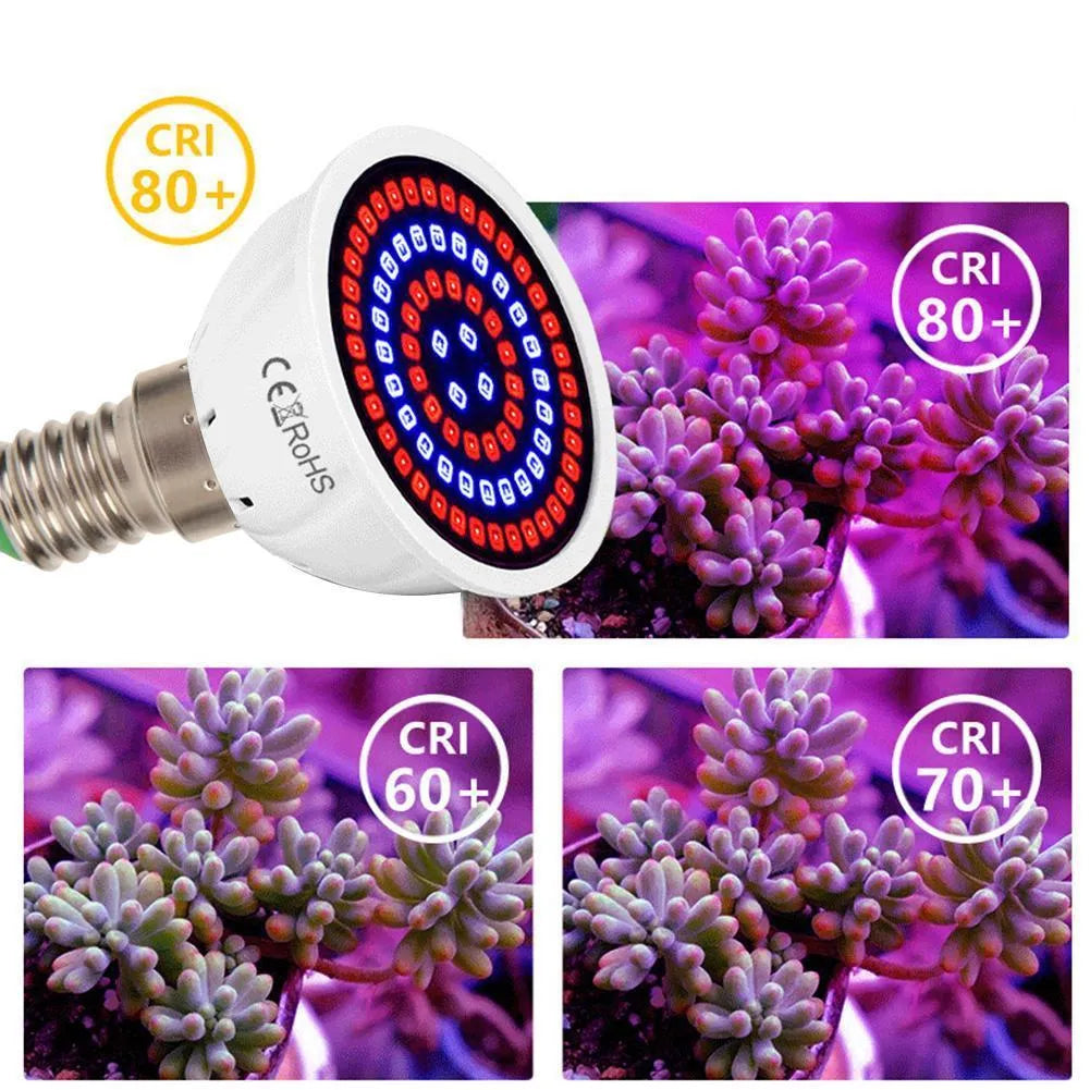 White decorative LED plant growth fill light with 80 beads for indoor potted plants.