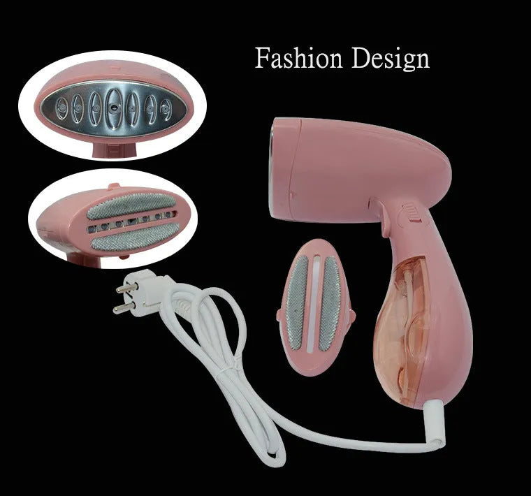 Pink Sokany handheld steam ironing brush with 1500W power and EU plug