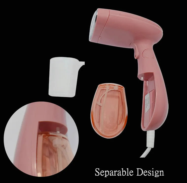Pink Sokany handheld steam ironing brush with 1500W power and EU plug