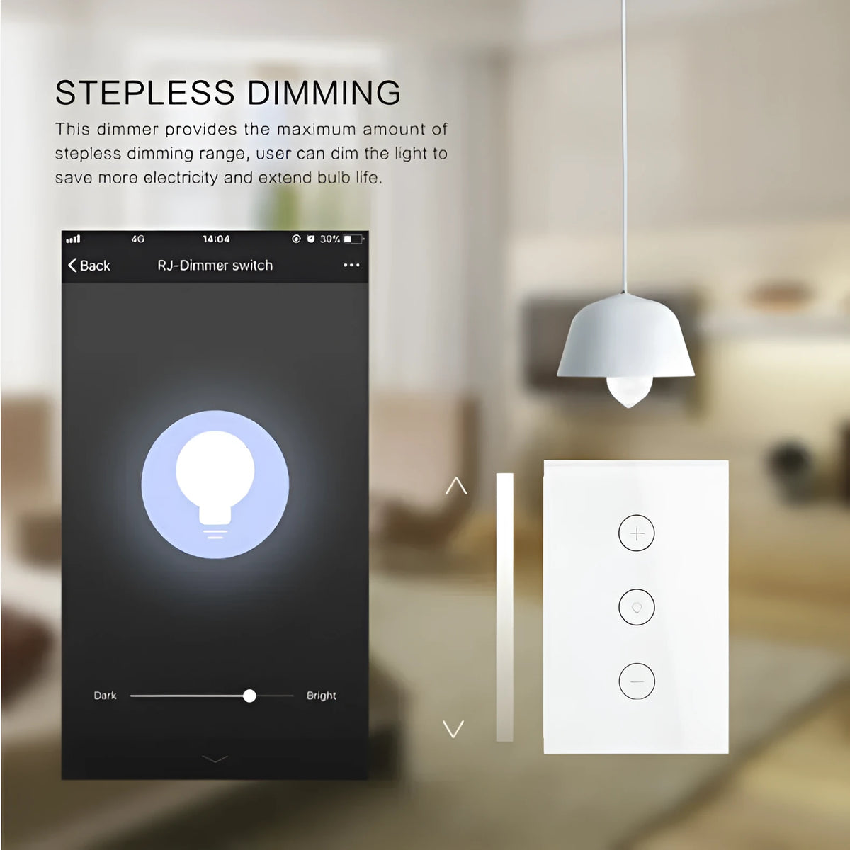120 Type smart dimmer with wifi touch control for stepless dimming of various lamp types