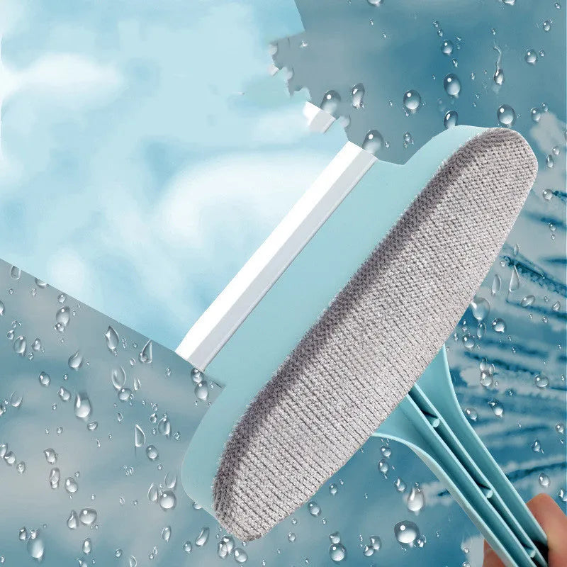 Sand-washing window cleaning brush with double-sided sassafras head and crevice brush for household use
