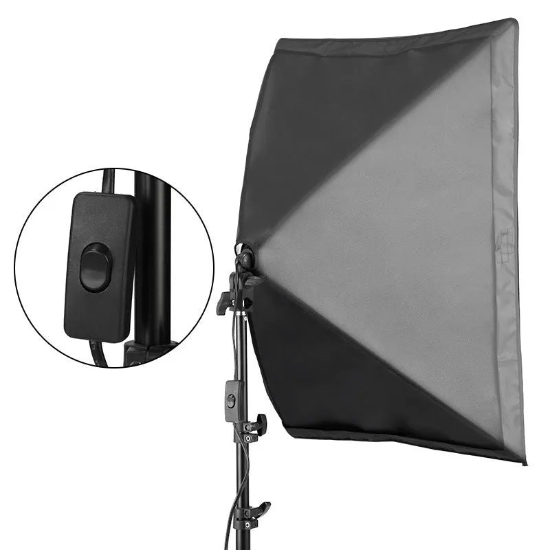 LIBEN 50x70cm soft light box on a 2 metre stand for iPhone photography and live streaming