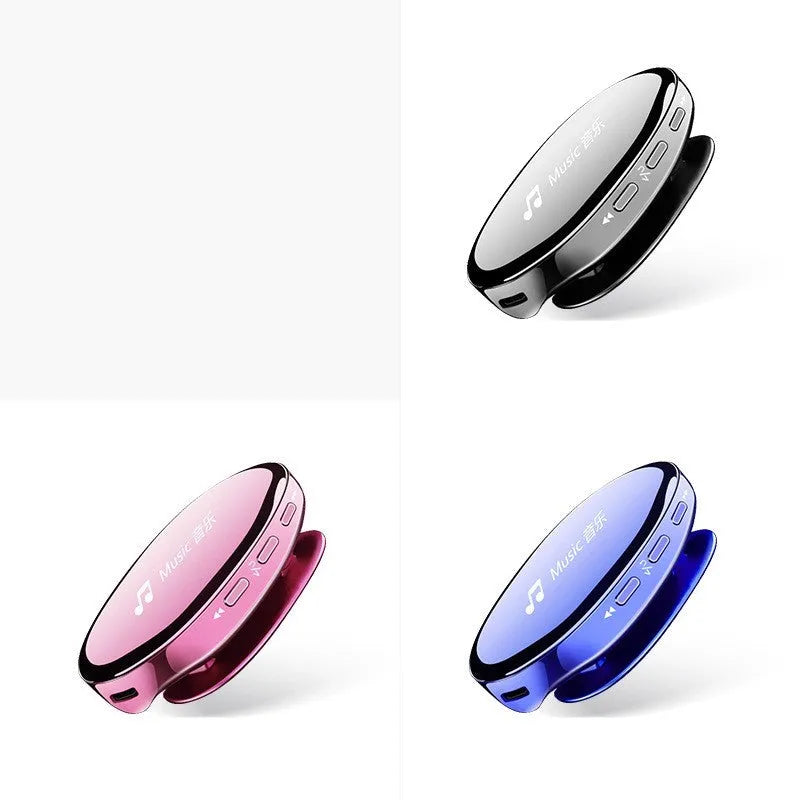 Bluetooth MP4 music player with OLED screen in black, blue, or rose gold colour options