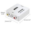 Compact AV to HDMI video converter with 0.5 metre cable in black colour option