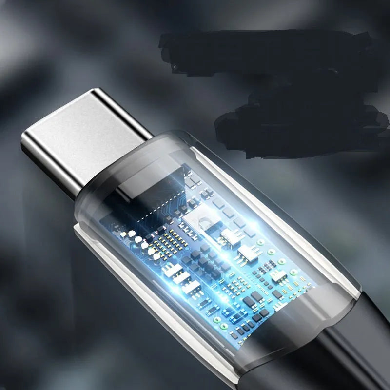 Baseus black and white Android fast charging cables in 1 metre and 2 metre lengths.