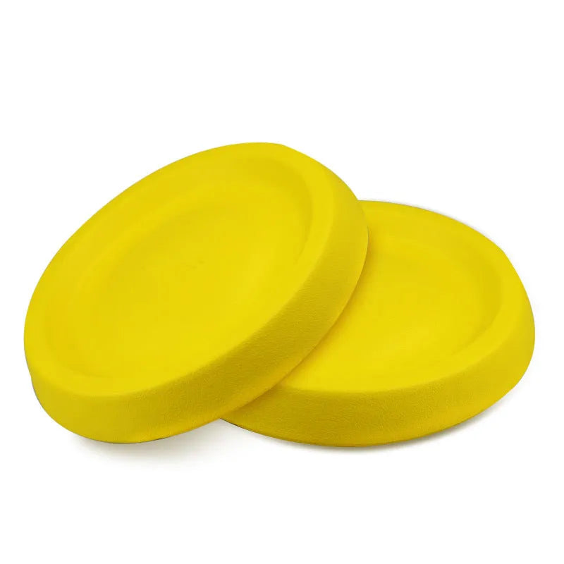 Yellow EVA plastic dog throwing toy for training and interactive play