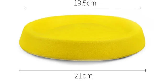 Yellow EVA plastic dog throwing toy for training and interactive play