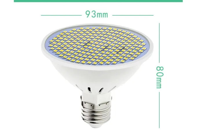 E27 screw base LED light bulb with a white polycarbonate lamp cup, shown next to warm white and cool white packaging options.