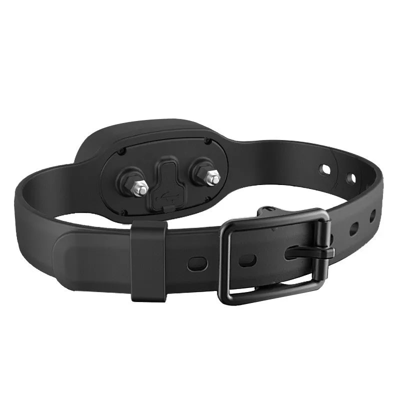 Black rechargeable waterproof dog training collar with remote control for medium to large breed dogs