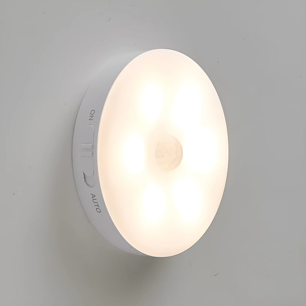 Wireless body sensing LED lights with rotation induction for automatic cabinet and hallway lighting