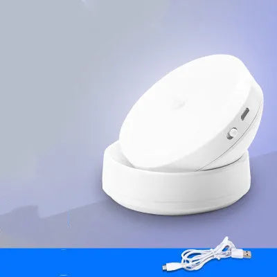 Wireless body sensing LED lights with rotation induction for automatic cabinet and hallway lighting