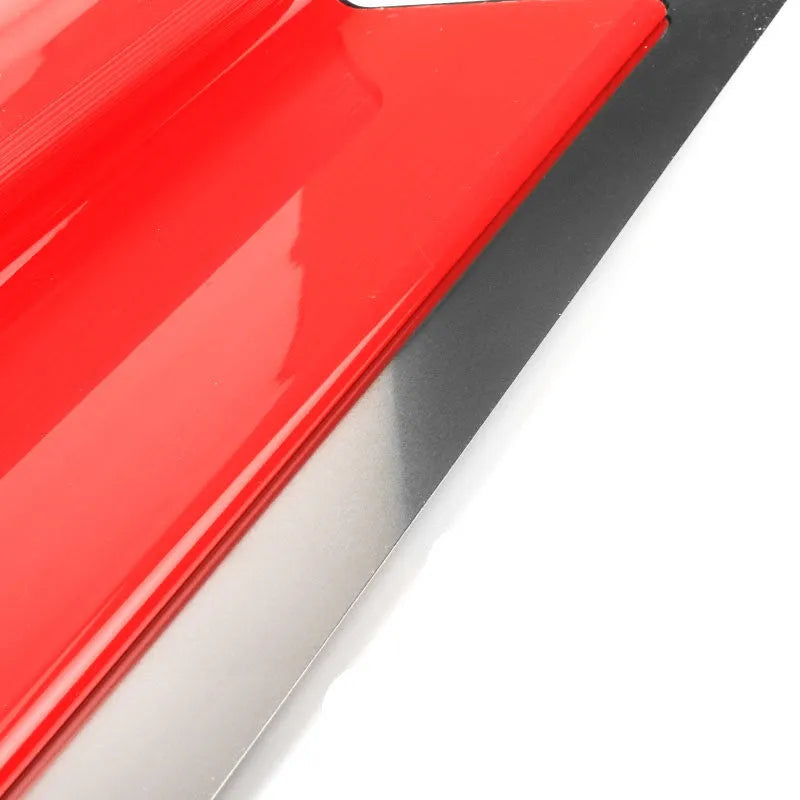 Red leveling scraper tool with 40cm handle for wall putty removal and wallpaper paste application