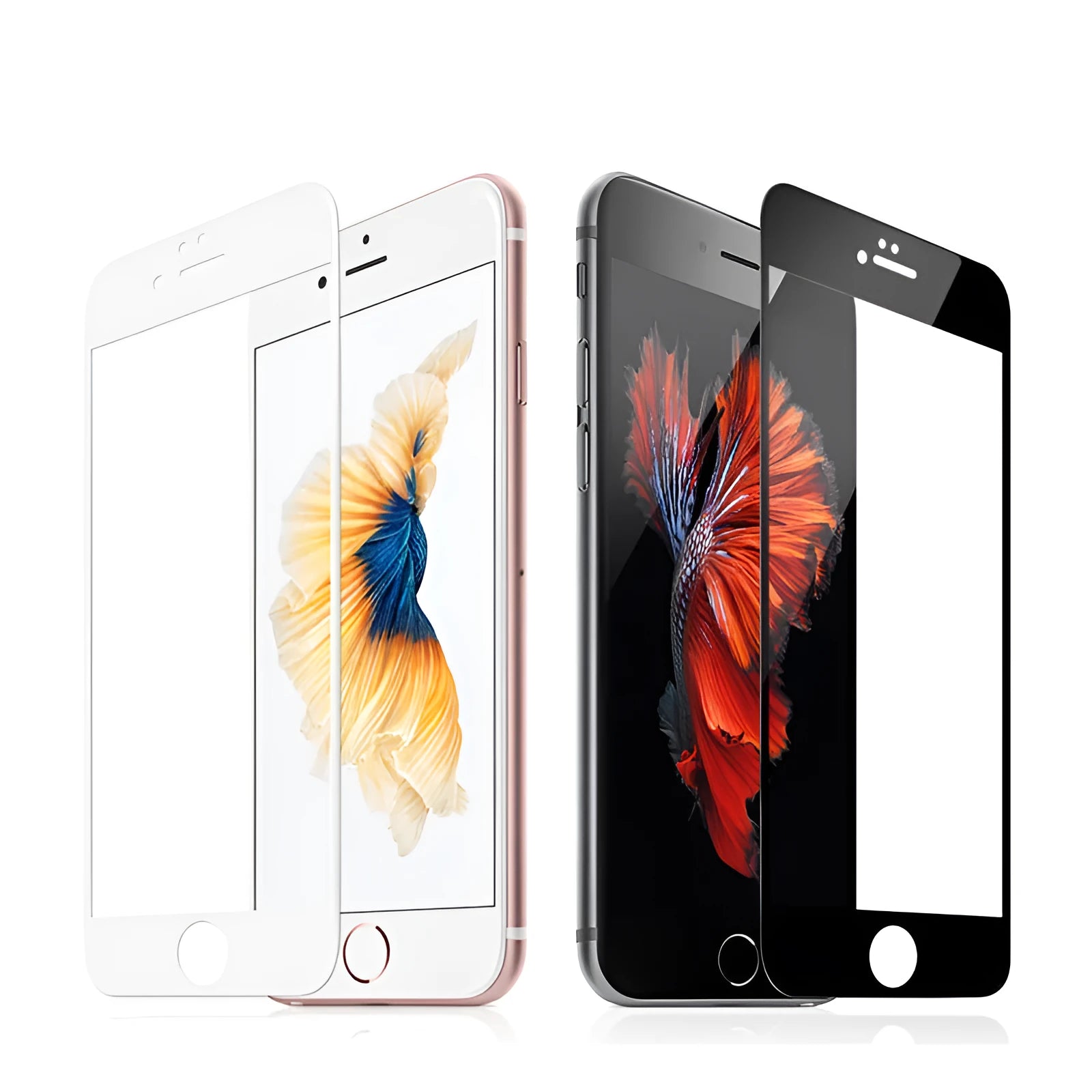 Three-pack of black tempered glass screen protectors for iPhone 6, 7, 8 and Plus models.