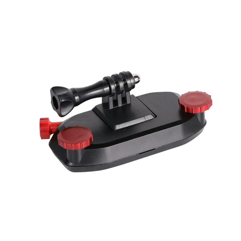 Blue and red plastic GoPro shoulder strap buckle mount for sports cameras with quick clip attachment