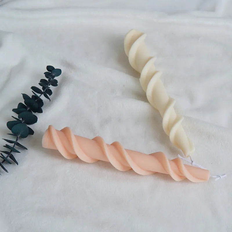 Yihai silicone rotating lace candle mould for spiral rod designs in photo colour