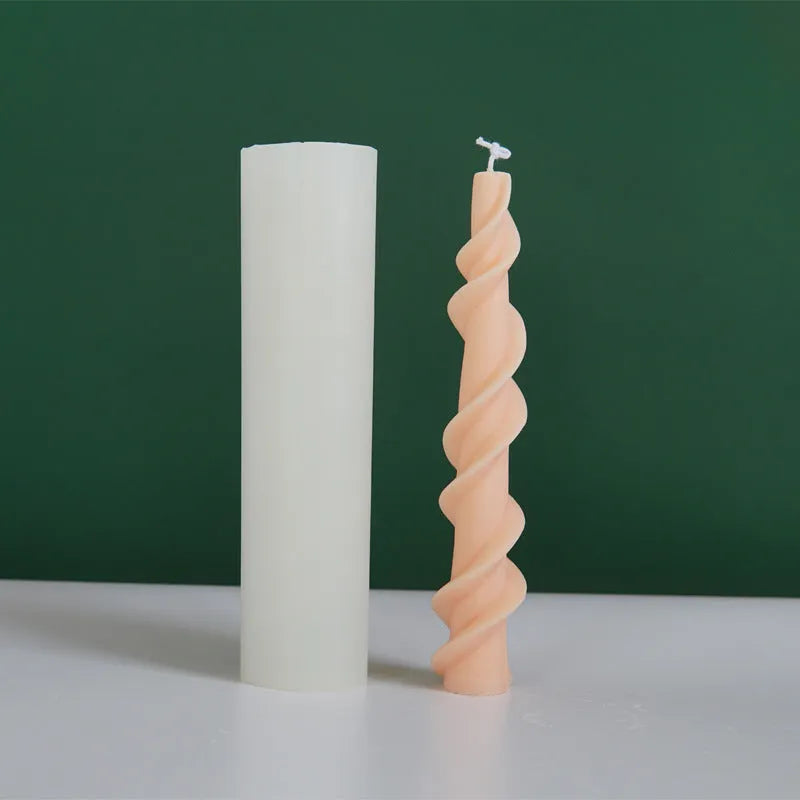 Yihai silicone rotating lace candle mould for spiral rod designs in photo colour