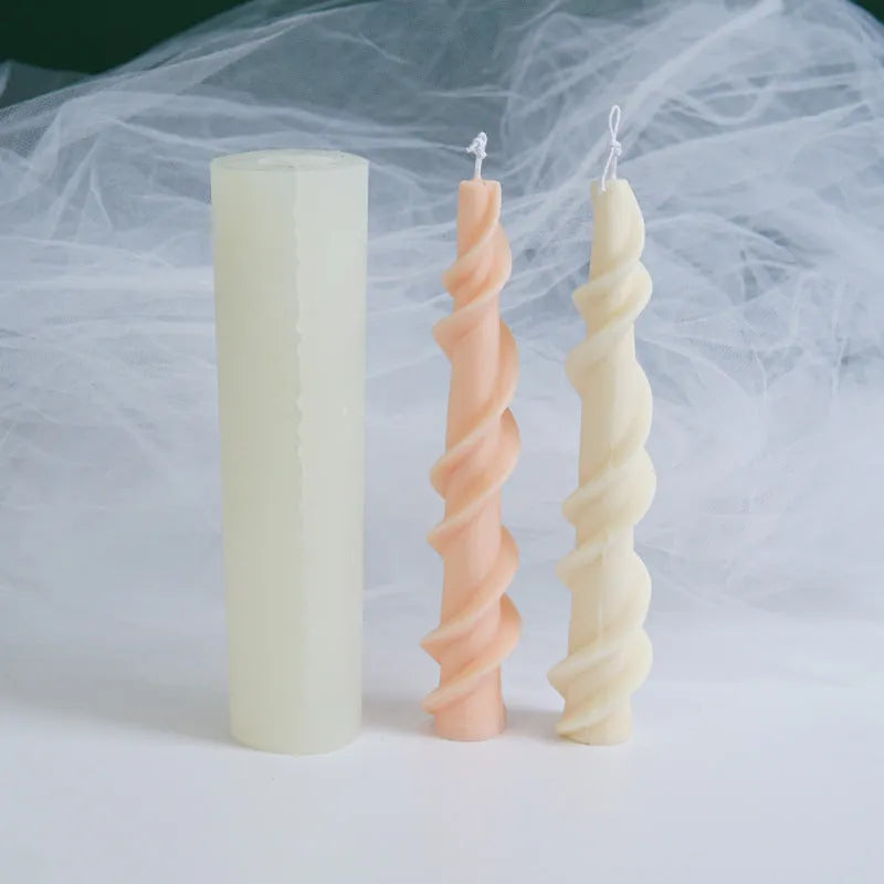 Yihai silicone rotating lace candle mould for spiral rod designs in photo colour