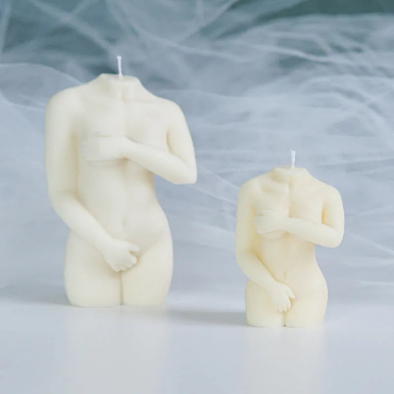 Silicone Shy Female Body candle mould for creating detailed body-shaped crafts
