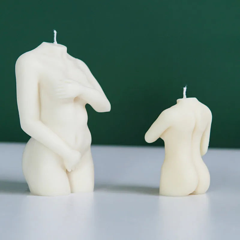 Silicone Shy Female Body candle mould for creating detailed body-shaped crafts