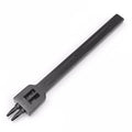 Black manual leather round hole punch tool showing 4mm spacing between teeth