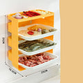 Wall-mounted plastic side dish rack in frosted finish, three or six layers, blue grey or yellow, 12-12.9cm diameter