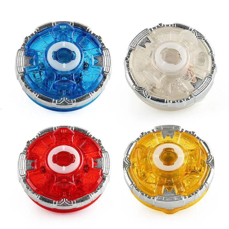 SB Light Gyro Bottom for Beyblades in luminous blue, red, white, or yellow colours.