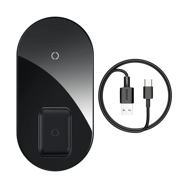 Baseus Minimalist 2-in-1 Wireless Charger Pro Version for phones and AirPods in three colour options