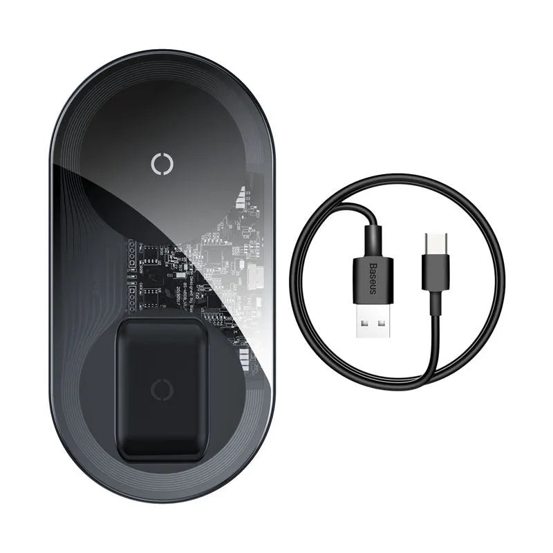 Baseus Minimalist 2-in-1 Wireless Charger Pro Version for phones and AirPods in three colour options