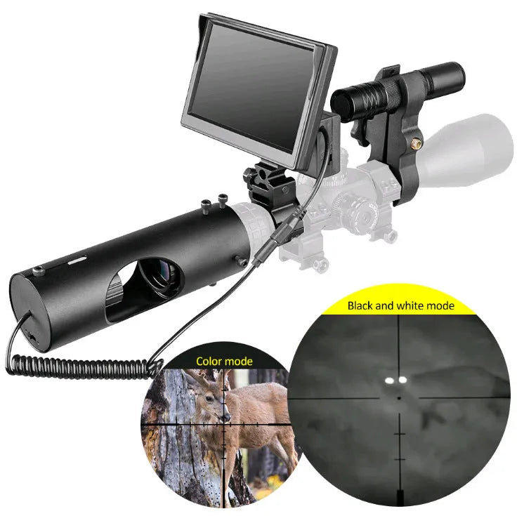 Black digital night vision goggles with 5-inch LCD display and 35-45mm objective lenses