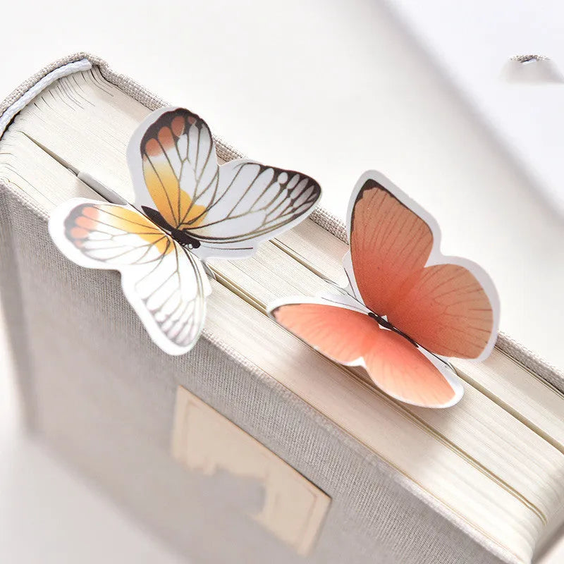 Colourful butterfly design flat paper bookmark on a white background.