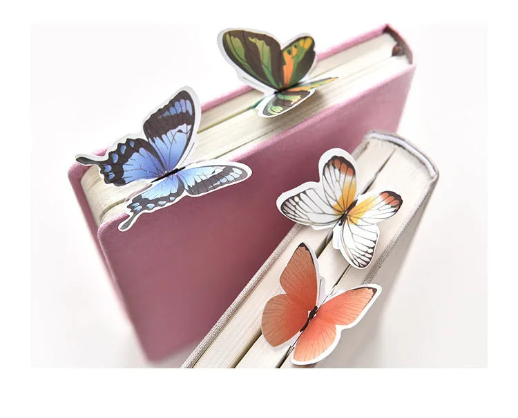 Colourful butterfly design flat paper bookmark on a white background.