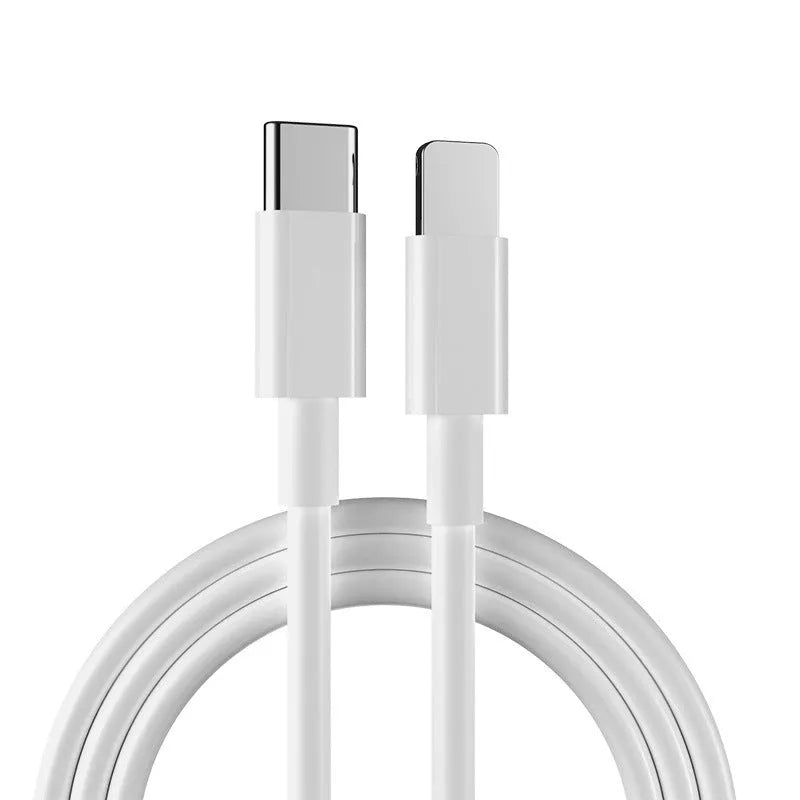 White USB-C 20W fast charger with 1 metre cable for iPhone 12 Pro Max and iPad compatibility