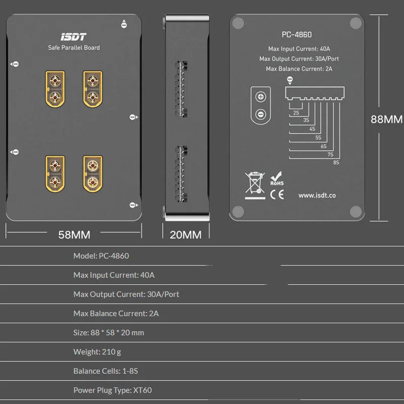 Grey parallel charging circuit board for Astor aircraft models and electric toys
