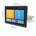 Black GM car Android navigator with a large rotating LCD screen on a dashboard.